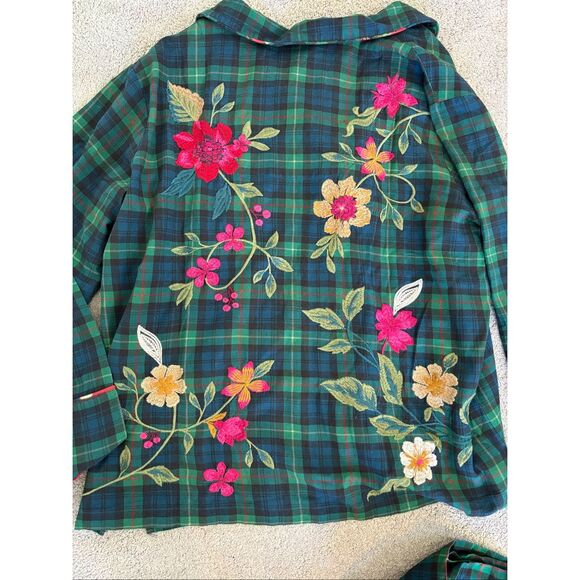 NWT Johnny Was RHODA embroidered LONG PJ SET, $275 XL A14 - Picture 5 of 10